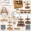 2 Tiered Tray Stand [Includes 3 Changeable Handles] - Rustic