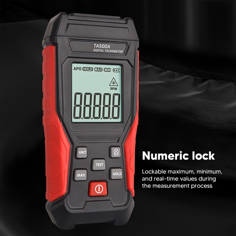TA500A Digital Tachometer Valve Lockable Non Contact Portable RPM Meter