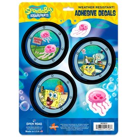 Spongebob Squarepants Adhesive Vinyl Decal Set - Fun Spongebob Porthole Stickers for Laptop, Car or Water Bottle