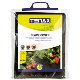 TENAX Black Cover Mulch Film 1.40 x 10 m Black Especially for Mulching in the Vegetable Garden, Ideal for Strawberries and Vegetables