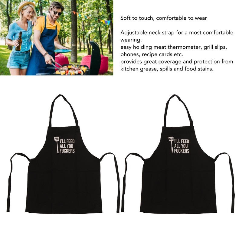 2pcs Kitchen Cooking Aprons Adjustable Bib Soft Chef Apron with
