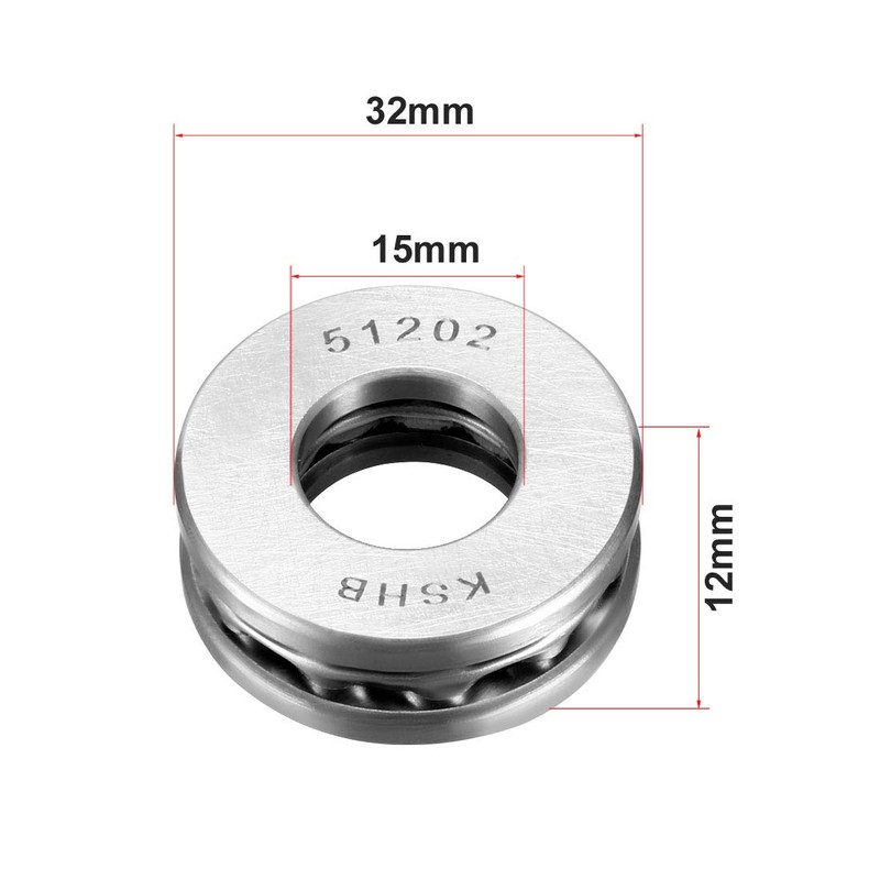 sourcing map 2 Pcs 51202 Axial Ball Bearings 15mm x