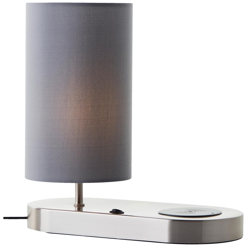 Lightbox Table Lamp with Wireless Charging & Fabric Lamp Shade,