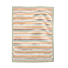 Mamas & Papas Small Knitted Blanket - Multi Coloured Stripe