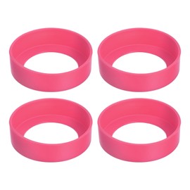 uxcell 4pcs Water Bottle Boot, Protective Silicone Boot Sleeve Non Slip Bottom Cover Bumper for Water Bottles Mug Tumbler Watermelon Red(70mm)