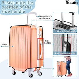Yotako Upgraded Zippered Clear PVC Suitcase Cover, 28 Inch Luggage Covers for Suitcase Luggage Protector Suitcase Cover (28''(24.80''H x 18.70''L x 11.02''W))