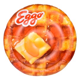 Giant Eggo Waffle 5 Feet Large Round Inflatable Pool Float, Raft, Beach & Lake, Tanning Lounger, Durable Vinyl