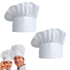 Pack of 2, cooking hat, baker's hat, chef's hat, chef's hat, adjustable unisex hat, elastic chef's cap, chef's hat, chef's hat, breathable, cooker hat, for men, women, children, restaurant, baking