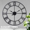 TSUENTIME 30 Inch Wall Clock Decorative, Oversized Large Black Metal