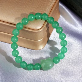 MAIBAOTA Green Aventurine Bracelet for Women, Natural Crystal Stone Beaded Bracelet