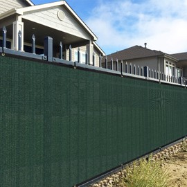 AwnPro Privacy Fence Screens Green 6' x 50' Sun Block Windscreen with Heavy Duty Commercial Grade 160 GSM with Brass Gromment