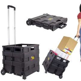 dbest Products Quik Carro sin Tapa de Viaje portátil de Almacenamiento móvil Plegable Carro de Mano Resistente, Negro