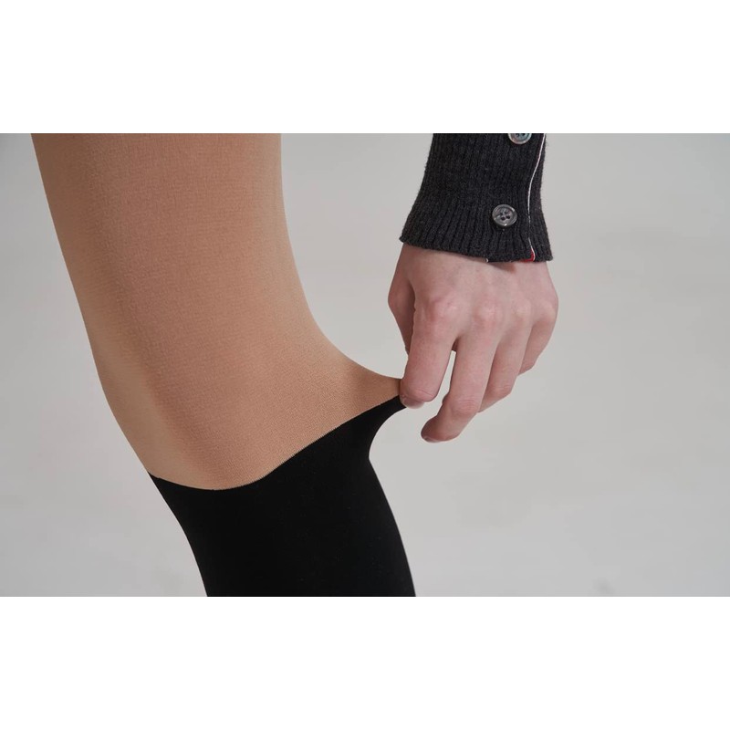 HUSTONY Summer UV Protection Korean Golf Socks Two-Tone Faux Leggings