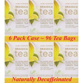 Brassica DECAF. Green W/Lemon Tea W/sgs~ 6 Boxes (96 Tea Bags)