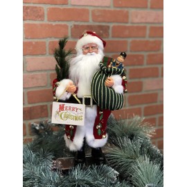 Santa's Workshop 7770 Merry Christmas Claus Figurine, 15", Multicolored