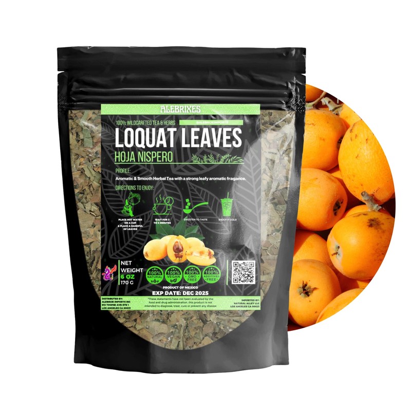Alebrixes | Loquat Leaves Herbal Tea (4oz)| Premium Quality Whole