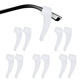 HARFINGTON 8 Pairs Anti-Slip Glasses Ear Grip Silicone Elastic Ear Hook Eyewear Retainer Eyeglass Temple Tips Sleeve Retainer for Eyewear Glasses Sunglasses Sports Eyeglasses, Clear