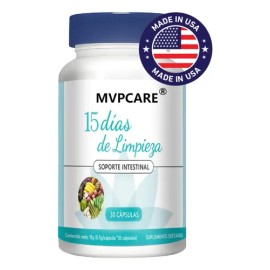 Limpiador de Colon y Desintoxicante para Hombres y Mujeres MVPCARE, 30 Cápsulas para 15 Días