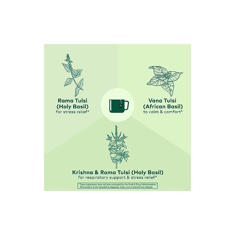 Té de tulsi orgánico, comercio justo, orgánico