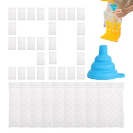 Ice Bags for Freezer, Easy Release Ice Mold Trays, Self-Sealing Freezing Cold Pack with Funnel Cooler for Summer Party Home Kitchen Freezer Food Drink Wine