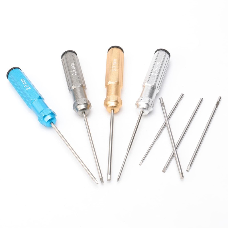 Newzoll 4Pcs RC Hex Screw Driver Kit, 1.5/2.0/2.5/3.0mm Hex Screw