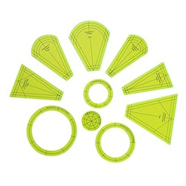 DYNWAVE 10Pcs/Set Regular Dresden Plate Template for Sewing Machine Domestic Templates DIY Quilting Ruler Quilting Frame for Clothing Craft Quilting Design