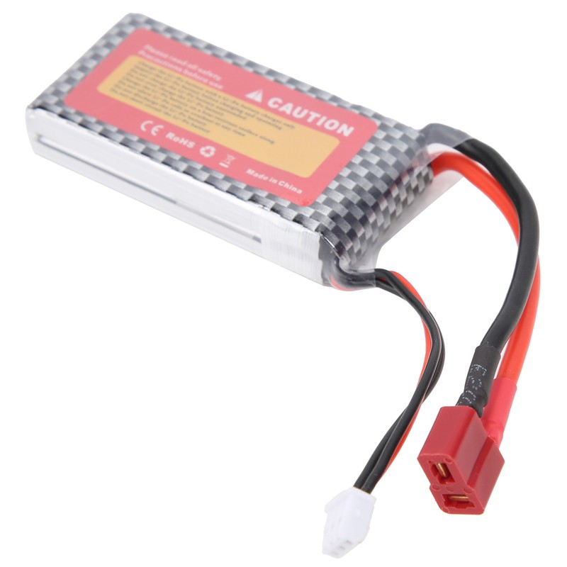 7.4V 1300mAh 30C Lipo Battery with T Plug Rechargeable Lithium