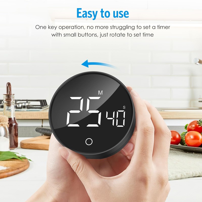 AMIR Digital Kitchen Timer, Visual Timers with LED Digital Display,