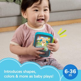Fisher-Price Baby Learning Toy Laugh & Learn Puppy’s Storytime Reader Pretend Tablet with Music & Lights for Ages 6+ Months