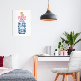 Stupell Industries Pink & Blue Flirty Champagne Wall Plaque Art design by Mercedes Lopez Charro, 15 x 10