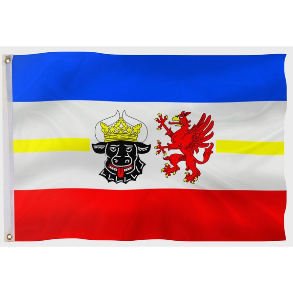 PHENO FLAGS Mecklenburg-Vorpommern Flag - Federal State Flag with Brass