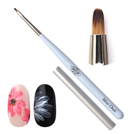 zecca Nail Studio Brush Gel Nail Tool Gel Brush with Cap Single Item Gel Brush Self Nail Gel Brush Nylon Nail Brush (zecca Brush [MiniOval])