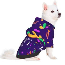 Mardi Gras 2025 Dog Clothes Hoodie Sweaters Sweatshirts Pet Costume for Dogs Cats Large
