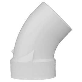 PlumberStop - 4" DWV PVC 1/8 Bend 45 Degree Elbow, Street (H × S) For Solvent Weld Socket Fittings – Schedule 40 PVC, Non-Pressure Drainage and Vent Systems