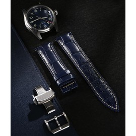 REZERO Leather Watch Bands for Men, Quick Release Watch Straps, Luxury Italian Alligator Grain Embossed Band Replacements 19mm 20mm 21mm 22mm