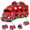 5 in 1 Construction Truck Toys for Toddlers 3-5, Carrier