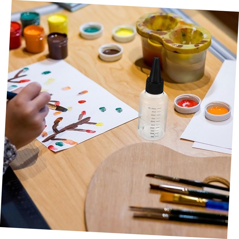 Gadpiparty 5pcs Plastic Craft Bottles with Graduated Scale Squeeze Mixing