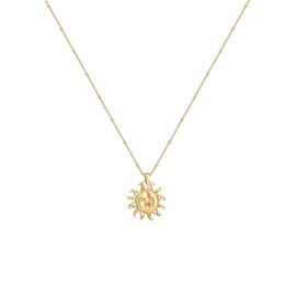 Elli Women's Sun Pendant Vintage Look in 925 Sterling Silver Gold-Plated, Sterling silver, None