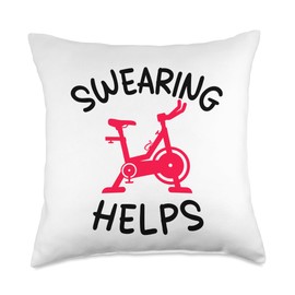 Spin Class Gang Merch Spinning Class Indoor Rhythm Cycling Workout Stationary Bike Throw Pillow, 18x18, Multicolor