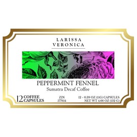 Peppermint Fennel Sumatra Decaf Coffee (Single Serve K-Cup Pods) (Gourmet, Naturally Flavored, Whole Coffee Beans) (12 pods, ZIN: 577614) - 2 Pack