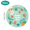 EVYIENEN 50 Pcs Happy Easter Paper Plates,7 inch Green Easter