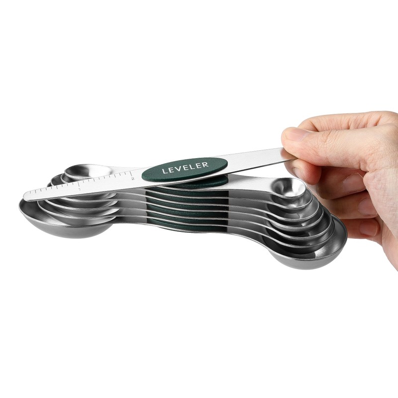 Spring Chef Magnetic Measuring Spoons Set, Dual Sided, Stainless Steel,