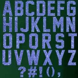 47 Pieces, 3" Glitter Iron-On Letters – Heat Transfer Vinyl for DIY T-Shirts, Bags, and Gifts. Perfect for birthdays, Christmas, anniversaries, and custom designs! Durable and easy to use. (True Blue)