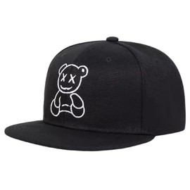 [sproutsy] Snapback Cap, Cumilast Embroidery, Black, Outdoor Hat, Kids, Black, 52.0 cm