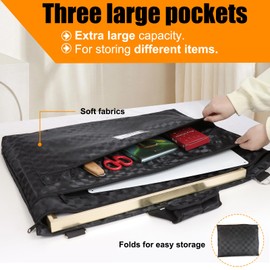 Mordx Art Portfolio Bag,24 * 36 inch Art Canvas Portfolio Case Organizer Tote,With Detachable Shoulder Strap,for Artwork Poster Painting and Drawing