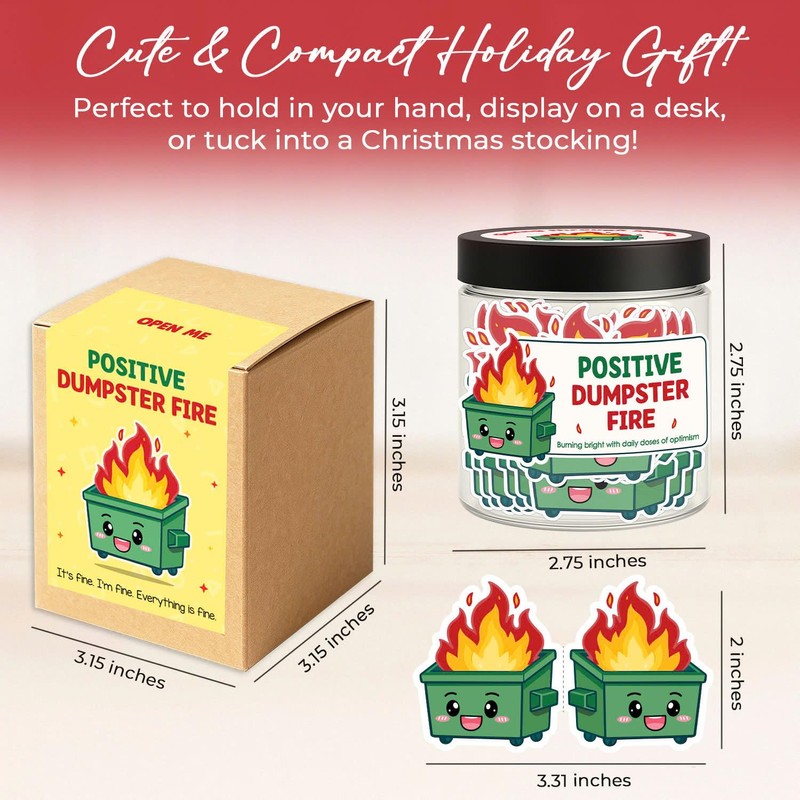 60 Positive Dumpster Fire Jar, Affirmation Cards For Women, Dumpster