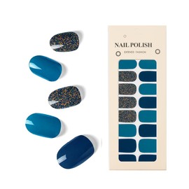 NAILDOKI Nail Stickers 20 Pieces Full Wraps Nail Polish Strips, Self-Adhesive Gel Nail Art Decals for Women Girls