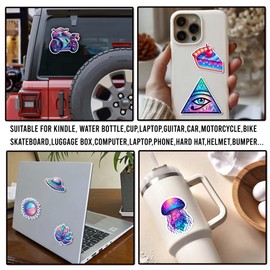 WESILY Pack 50 PCS Psychedelic Stickers Graffiti Anime Trippy Sticker Waterproof Vinyl Decals Laptop Skateboard Water Bottle Scrapbooking Phone Luggage Gift Birthday for Adults Teens Girls