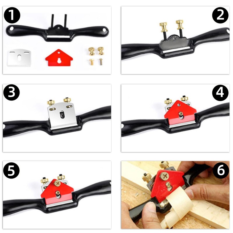 Bamyli 9" Woodwork Hand Planes,Adjustable Spokeshave Tool with 4 Replacement