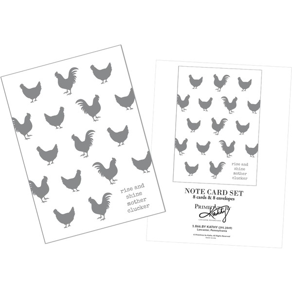 Primitives by Kathy Set of 8 Rooster & Hen Rise